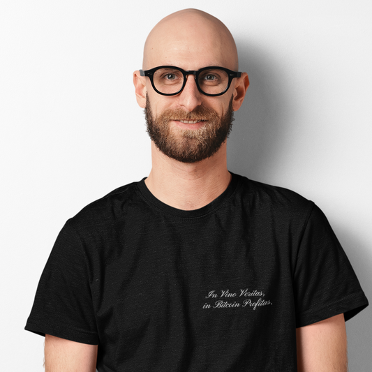 MoonDrip™ – „in bitcoin profitas“ Premium Organic Herrenshirt